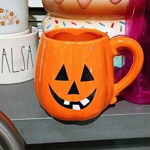 Halloween Jack-O'-Lantern Ceramic Mug - Orange